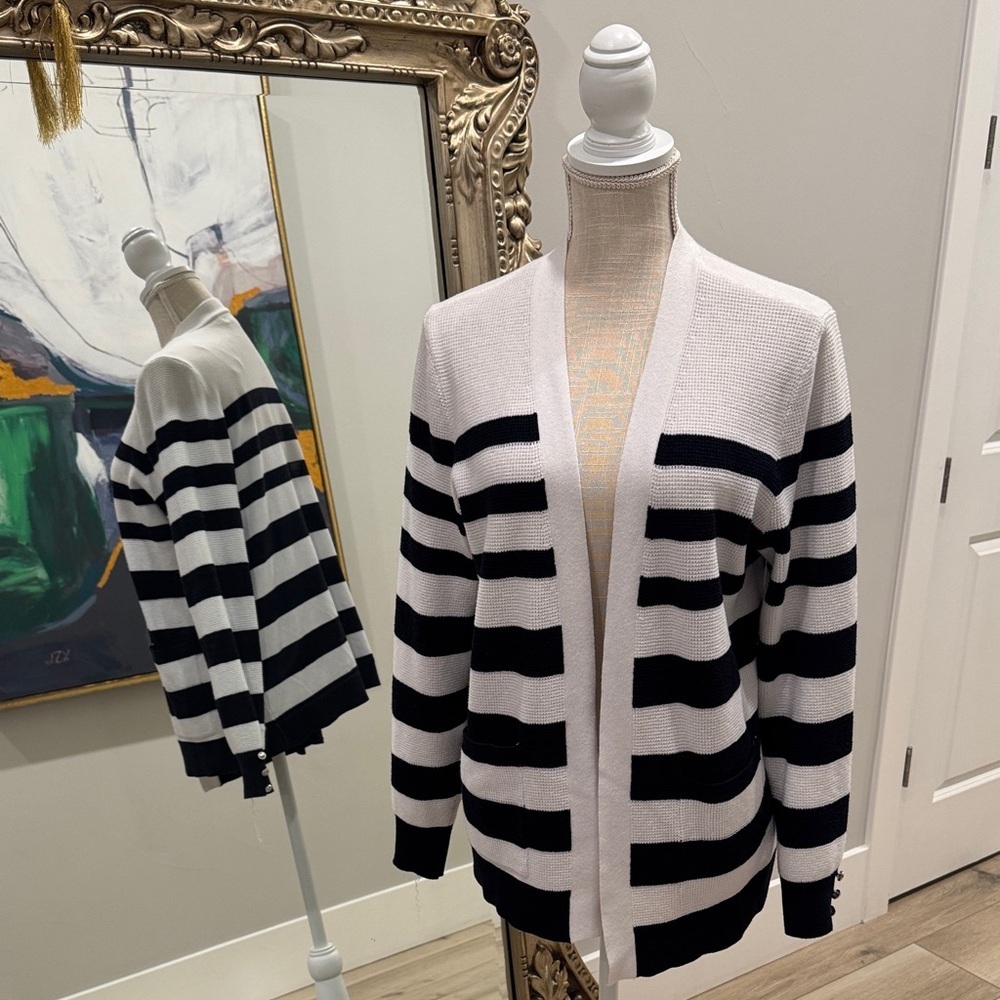Verve Ami Monochrome Striped Cardigan